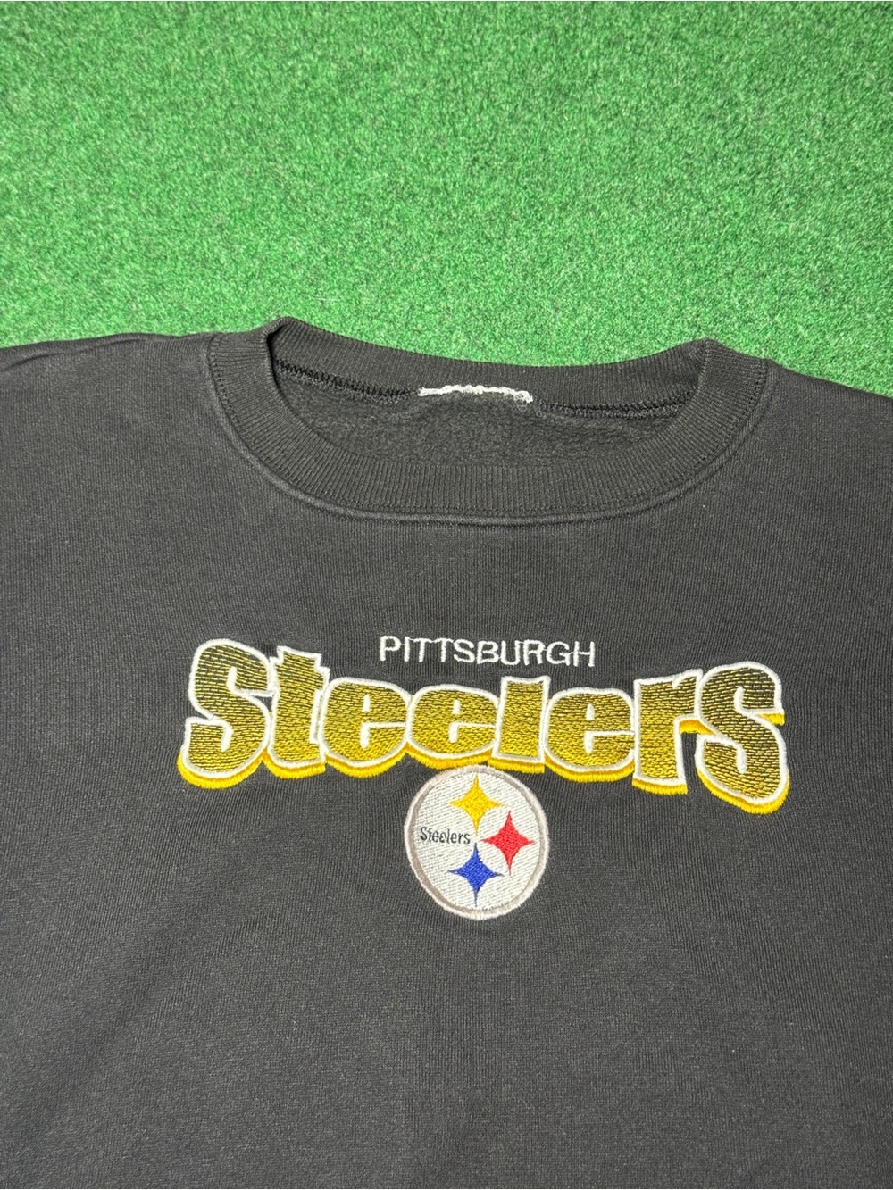 Steelers Super Boxy Crewneck 90s Vintage XXL/3XL 29x27 Pittsburgh Sweatshirt - Picture 2 of 5